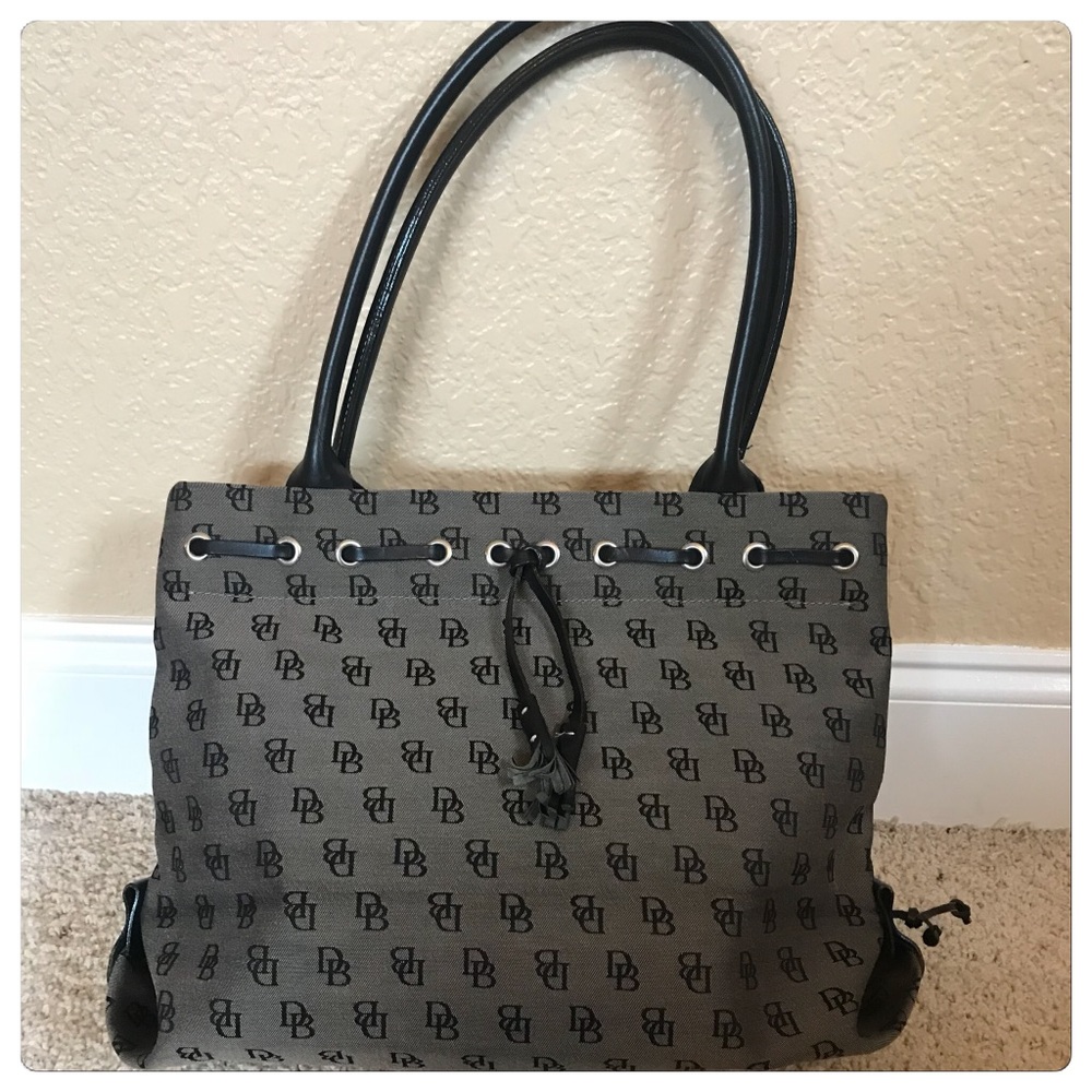 Dooney & Bourke Gray & Black Signature Canvas Bag